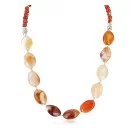 Certified Authentic Navajo Nickel Natural Carnelian Native American Necklace 25289-11