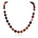 Certified Authentic Navajo Nickel Natural Carnelian Native American Necklace 25304