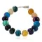 Certified Authentic Navajo Nickel Natural Multicolor Stones Native American Bracelet 12921-3