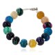 Certified Authentic Navajo Nickel Natural Multicolor Stones Native American Bracelet 12921-3 Certified Authentic Navajo Nickel Natural Multicolor Stones Native American Bracelet 12921-3