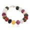 Certified Authentic Navajo Nickel Natural Multicolor Stones Native American Bracelet 13038-12