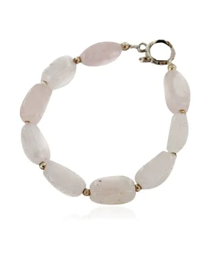 Certified Authentic Navajo Nickel Natural Quartz Native American Bracelet 13048-8