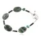 Certified Authentic Navajo Nickel Natural Turquoise Green Jasper Native American Bracelet 12975-6