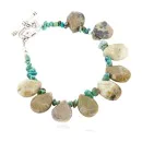Certified Authentic Navajo Nickel Natural Turquoise Green Jasper Native American Bracelet 12976-1