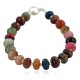 Certified Authentic Navajo Nickel Quartz Multicolor Stones Native American Bracelet 13035-1 Certified Authentic Navajo Nickel Quartz Multicolor Stones Native American Bracelet 13035-1
