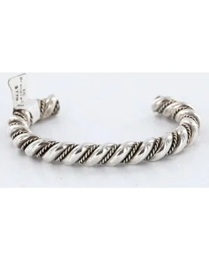 Certified Authentic Navajo Rope Style .925 Sterling Silver Cuff Native American Bracelet 390822845229