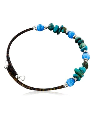 Certified Authentic Navajo Turquoise and Blue Quartz WRAP Bracele Native American Bracelet 12747