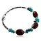 Certified Authentic Navajo Turquoise and Carnelian Native American WRAP Bracelet 12745