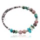 Certified Authentic Navajo Turquoise and Native American Pink Agate WRAP Bracelet 12741-4