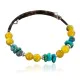 Certified Authentic Navajo Turquoise and Yellow Quartz Native American WRAP Bracelet 12725 Certified Authentic Navajo Turquoise and Yellow Quartz Native American WRAP Bracelet 12725