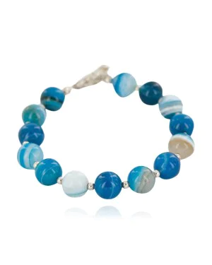 Certified Authentic Nickel Navajo Agate Native American Bracelet 13035-2 Certified Authentic Nickel Navajo Agate Native American Bracelet 13035-2