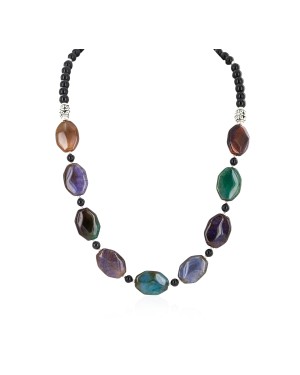 Navajo Black Onyx Agate Necklace NB160507235332