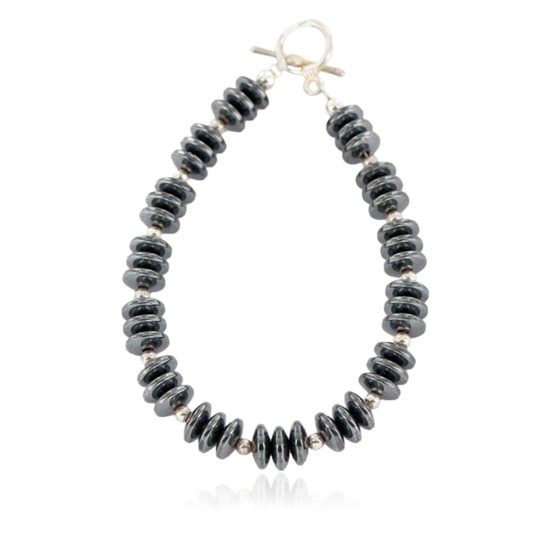 Certified Authentic Nickel Navajo Natural Hematite Native American Bracelet 13038-3 Certified Authentic Nickel Navajo Natural Hematite Native American Bracelet 13038-3