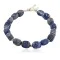 Certified Authentic Nickel Navajo Natural Lapis Native American Bracelet 13039-11