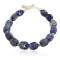 Certified Authentic Nickel Navajo Natural Lapis Native American Bracelet 13039-13