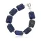 Certified Authentic Nickel Navajo Natural Lapis Native American Bracelet 13046
