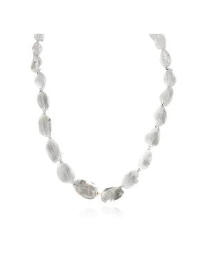 Certified Authentic Nickel Navajo Natural Quartz Native American Necklace 18265-2