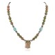 Certified Authentic Turtle Navajo .925 Sterling Silver Natural Turquoise Green Jasper Native American Necklace 12226-44