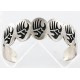 Collectable Handmade Certified Authentic Hopi .925 Sterling Silver Bear Paw Signed Native American Cuff Bracelet 390822263088