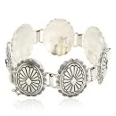 Collectable Handmade Certified Authentic Navajo .925 Sterling Silver Native American Link Concho Bracelet 12699