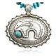 Collectable Large Handmade Certified Authentic Bear Navajo .925 Sterling Silver Natural Turquoise Native American Pendant and Necklace 15026