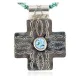 Cross .925 Sterling Silver Nickel Handmade Certified Authentic Navajo Natural Turquoise Tigers Eye Native American Necklace 14981-16029-7