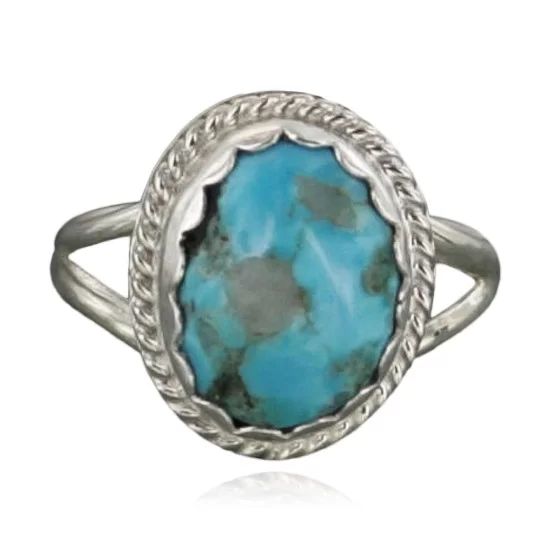 Delicate $280 Handmade Certified Authentic Navajo .925 Sterling Silver Turquoise Native American Ring 370922488474 Delicate $280 Handmade Certified Authentic Navajo .925 Sterling Silver Turquoise Native American Ring 370922488474
