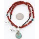 Handmade Certified Authentic Navajo .925 Sterling Silver Jasper and Turquoise Native American Necklace & Pendant 371013164743