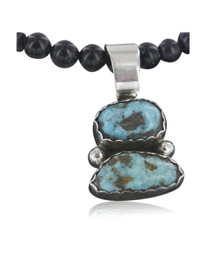Navajo .925 Sterling Silver Turquoise Necklace 390741477262
