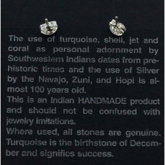 Certified Authentic Navajo .925 Sterling Silver Hematite Stud Native American Earrings 371122901659 All Products 27104-15 371122901659 (by LomaSiiva)