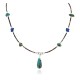 Delicate Certified Authentic Navajo .925 Sterling Silver Heishi Lapis and Turquoise Native American Necklace 750159