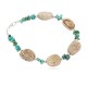 Delicate Certified Authentic Navajo .925 Sterling Silver Natural Turquoise Jasper Native American Bracelet 12974-2
