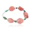 Delicate Certified Authentic Navajo .925 Sterling Silver Natural Turquoise Native American Pink Quartz Bracelet 12978-1