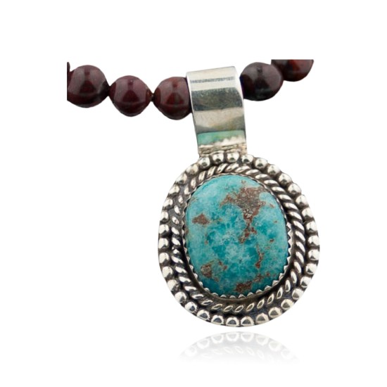 Delicate Handmade Certified Authentic Navajo .925 Sterling Silver Turquoise Native American Necklace 370875996293