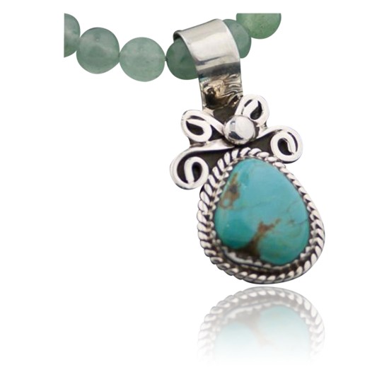 Delicate Handmade Certified Authentic Navajo .925 Sterling Silver Turquoise Native American Necklace 390619935955