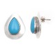 Drop .925 Starling Silver Certified Authentic Handmade Navajo Native American Natural Turquoise Earrings  18315-2