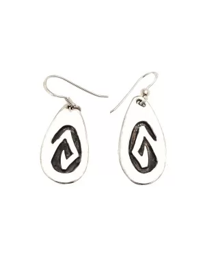 Drop Snake .925 Sterling Silver Certified Authentic Handmade Navajo Native American Earrings 18311-2