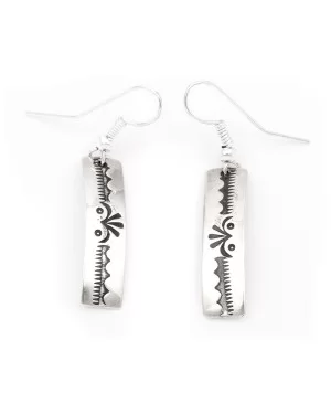Flower.925 Sterling Silver Certified Authentic Handmade Navajo Native American Earrings 27259-3