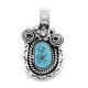 Flower .925 Sterling Silver Certified Authentic Handmade Navajo Native American Natural Turquoise Pendant  27257