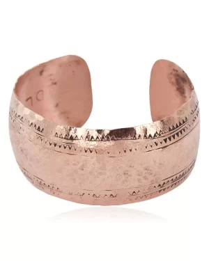 Hammered Handmade Navajo Certified Authentic Pure Copper Native American Bracelet 12956-3