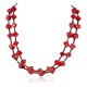Hand made Certified Authentic 2 Strand Navajo .925 Sterling Silver Natural Coral Native American Necklace 25254
