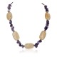 Hand made Certified Authentic Navajo .925 Sterling Silver Natural Smoky Quartz Amethyst Native American Necklace 16040