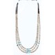 Certified Authentic 3 Strand Navajo .925 Sterling Silver Graduated Heishi and Turquoise Native American Necklace 371006787770