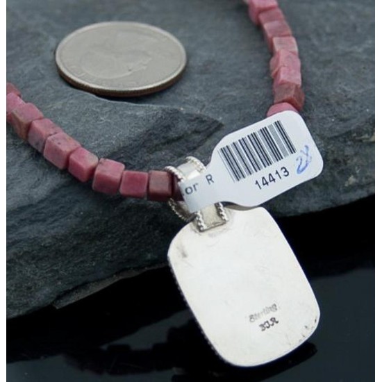 Handmade Certified Authentic Navajo .925 Sterling Silver Natural Turquoise and Spiny Oyster Native American Necklace 370808784600 Handmade Certified Authentic Navajo .925 Sterling Silver Natural Turquoise and Spiny Oyster Native American Necklace 370808784600