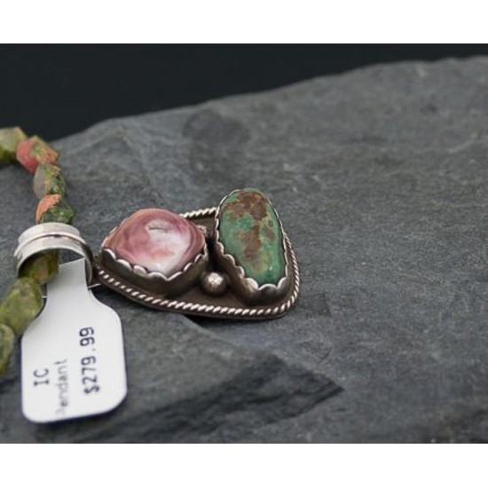 Handmade Certified Authentic Navajo .925 Sterling Silver Natural Turquoise Spiny Oyster Native American Necklace 390619935947 Handmade Certified Authentic Navajo .925 Sterling Silver Natural Turquoise Spiny Oyster Native American Necklace 390619935947