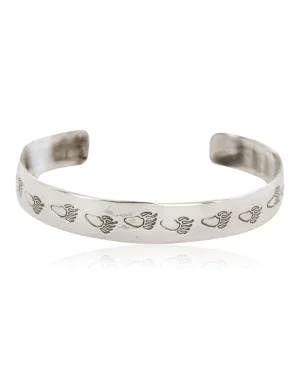 Handmade Bear Paw Navajo .925 Sterling Silver Baby Bracelet 12853-6