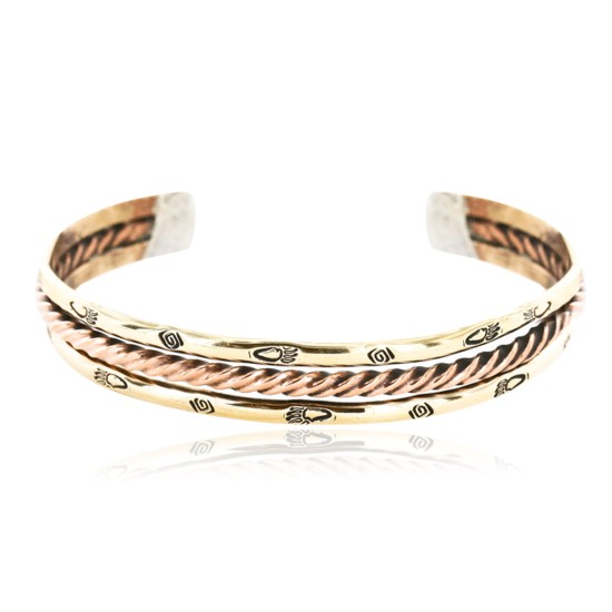 Handmade Bear Paw Navajo Copper and Brass Bracelet 12846-3