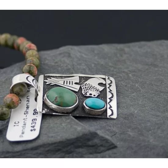 Handmade Buffalo and Teepee Turquoise .925 Sterling Silver Certified Authentic Navajo Native American Necklace 390590582544 Handmade Buffalo and Teepee Turquoise .925 Sterling Silver Certified Authentic Navajo Native American Necklace 390590582544