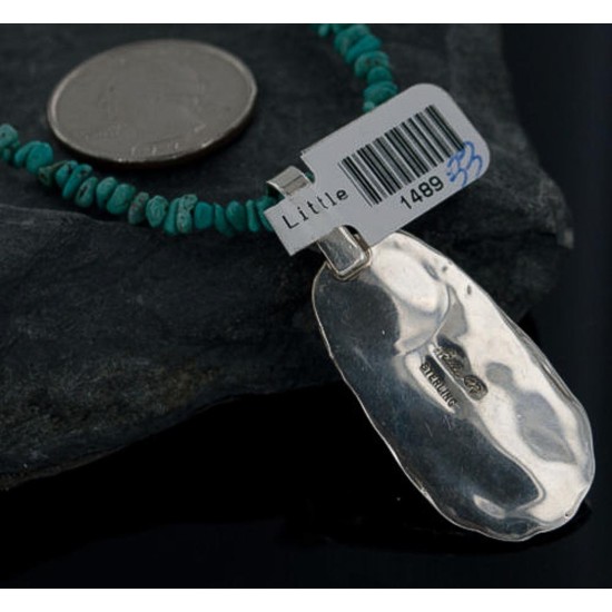 Handmade Certified Authentic .925 Sterling Silver Natural Lapis and Turquoise Native American Necklace & Pendant 370887848934 Handmade Certified Authentic .925 Sterling Silver Natural Lapis and Turquoise Native American Necklace & Pendant 370887848934