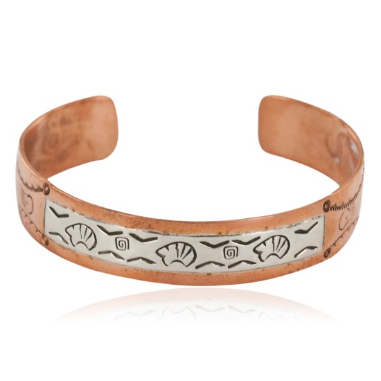 Handmade Certified Authentic Bear Navajo Pure .925 Sterling Silver and Copper Native American Bracelet 12762-21 Handmade Certified Authentic Bear Navajo Pure .925 Sterling Silver and Copper Native American Bracelet 12762-21